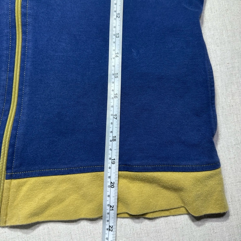 Willi Smith Vintage 90s Navy Hoodie with Yellow Trim women’s Medium #y2k - Picture 4 of 5